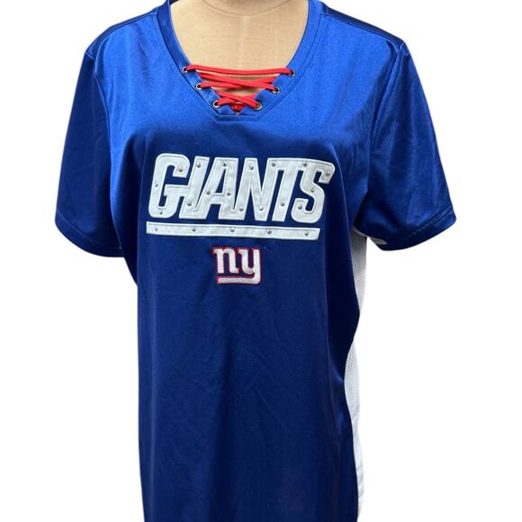 "Giants" Womens Bling Team T-Shirt, Small Spots On Front, Minor Snags, Sz2XL - Picture 1 of 11
